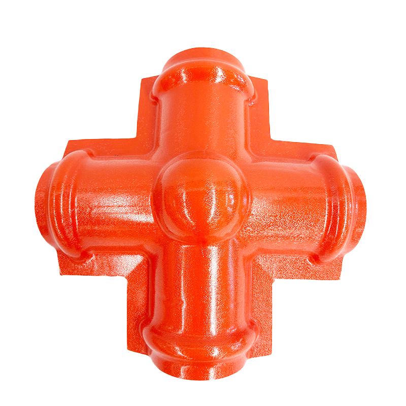 Resin tile accessories in orange red